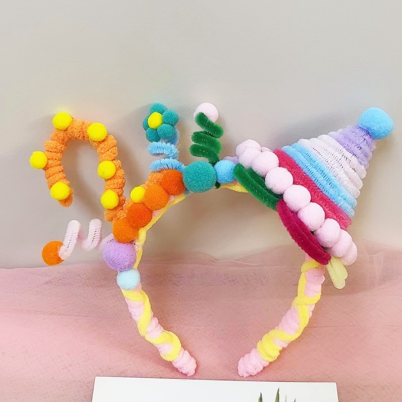 Internet Celebrity Funny Photography Props Twisted Stick Headband Birthday Party Spring Headband Children Color Cute Headband