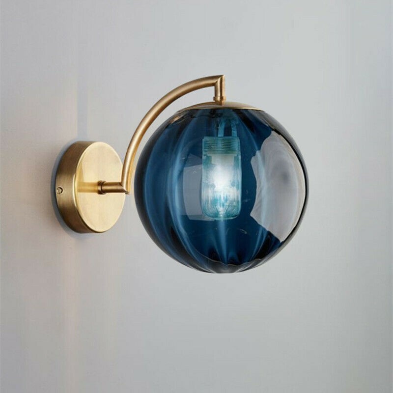 Post-Modern Bedroom Bedside Wall Lamp American Minimalist Nordic Designer Hotel Aisle Stairs Glass Ball Small Wall Lamp