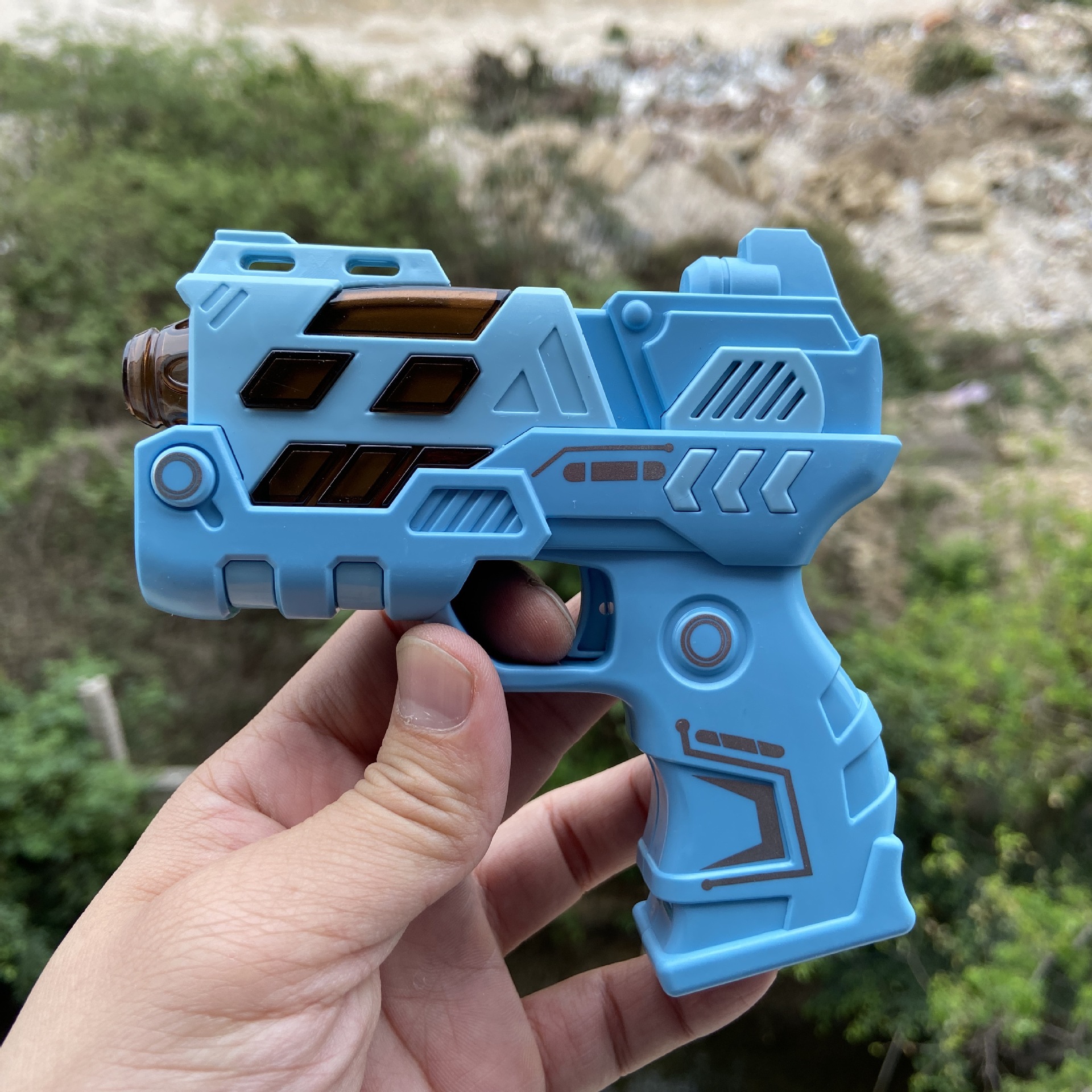 923儿童玩具电动声光太空枪 发光发声投影枪 卡通音乐枪