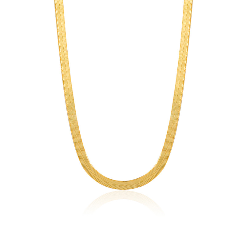 s925纯银法式刀片模特网红轻奢气质项链潮流时尚街头风蛇骨链批发