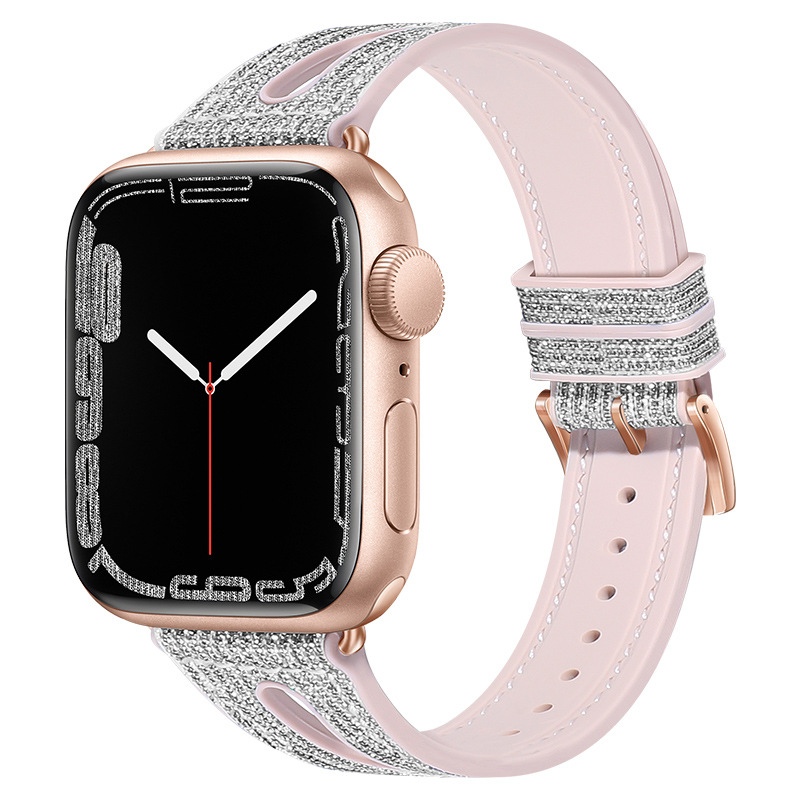 Apple Strap for Apple IWatch Strap Droplet Type Slim Fit Small Waist Silicone PU Leather Watch Band