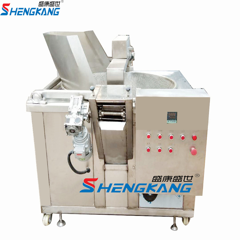 自动翻锅出料鸭脖油炸机油炸米饼设备香辣酥鳕鱼皮油炸锅