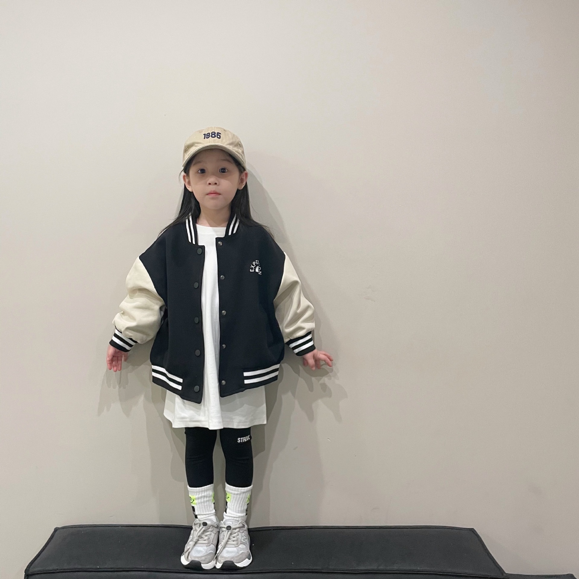 韩国童装2022秋季新款男童女童中小童拼色棒球服韩版圆领外套