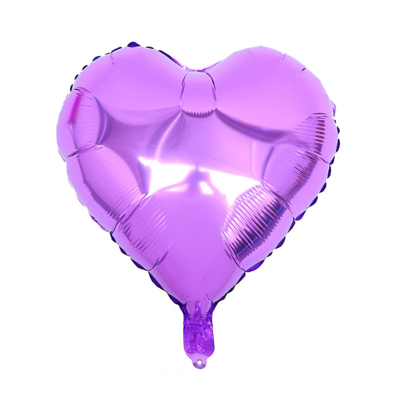 18-Inch Monochrome Aluminum Film Heart-Shaped Balloon Wedding Party Love Balloon Supplies Wholesale Aluminum Film Balloon Aluminum Foil