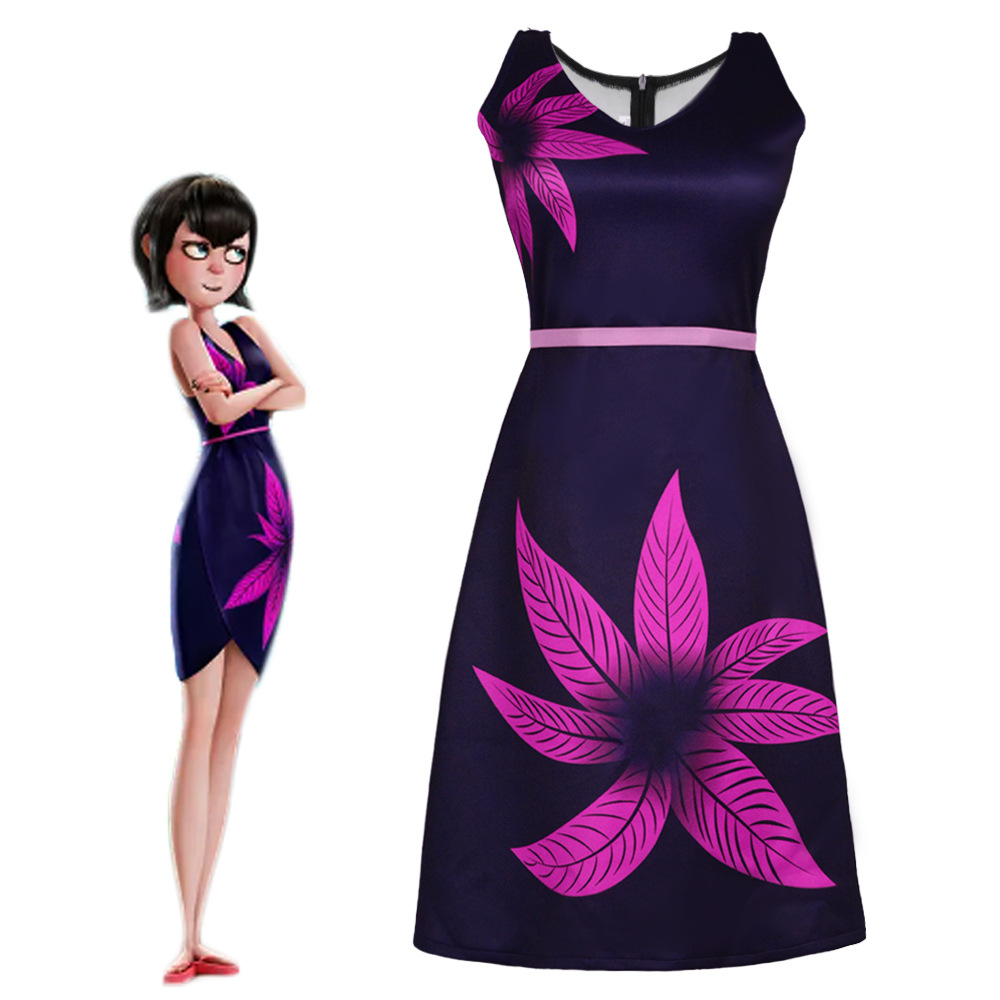 酷漫缘精灵旅社梅维斯cos服印花连衣裙万圣节角色扮演服装cosplay