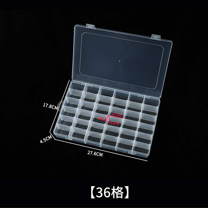 Grid Storage Box 10 Grid 15 Grid 24 Grid 36 Grid Transparent Box Tool Box Small Plastic Box Parts Storage Box