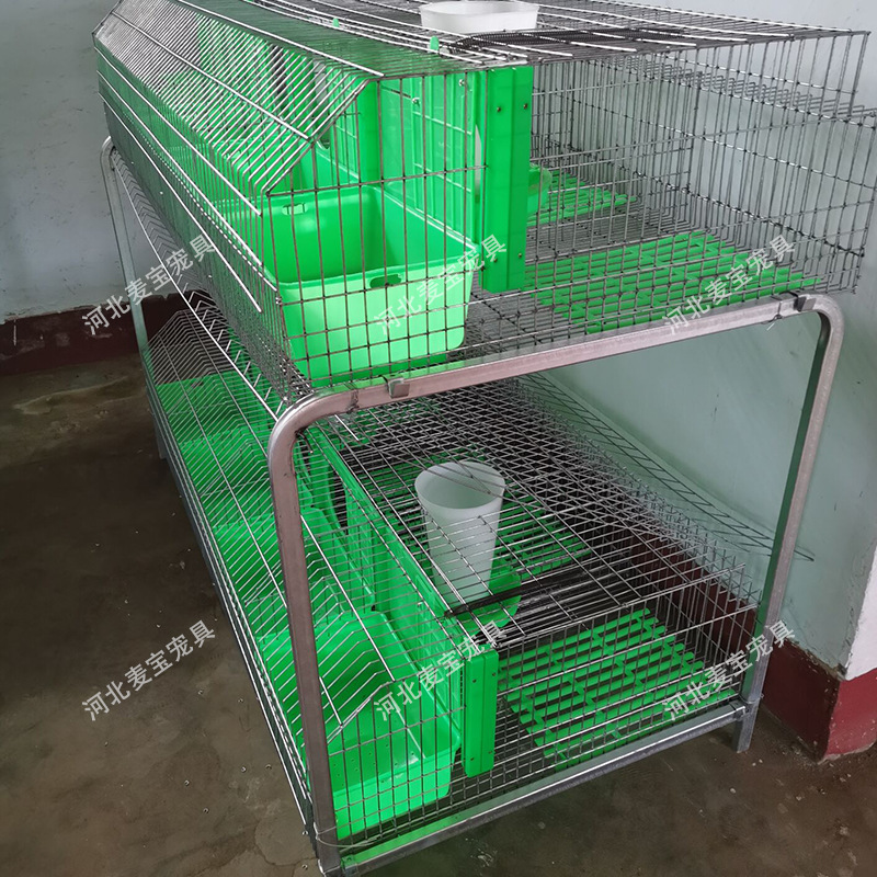 16位简易欧式兔笼 热镀锌丝双层母兔笼养殖用笼子支持定制