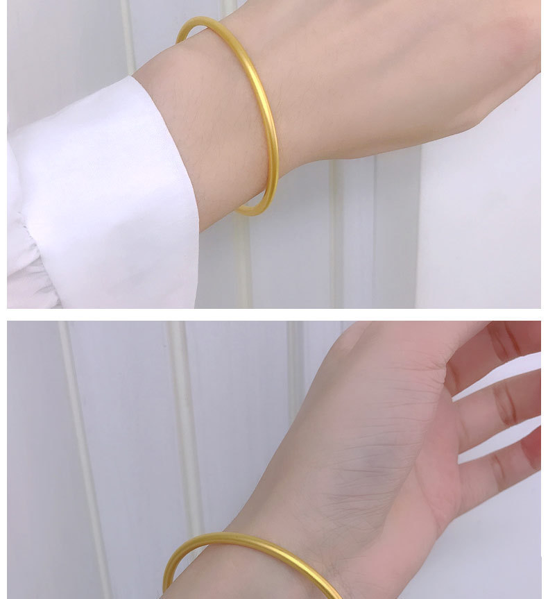 999千足金手饰三生三世素圈女式民族风24k金镯子水贝古法黄金传承