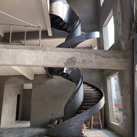 定制钢架楼梯旋转钢结构楼梯焊接整体钢板梯室内别墅楼梯室外楼梯