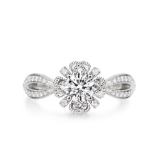 JZ535 皇后 1克拉仿钻锆石戒指滚珠排钻求婚镀金色钻戒女手饰