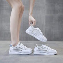小白鞋女2024年新款夏季薄款时尚百搭网面透气运动休闲厚底板鞋女