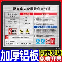 配电房安全风险点告知标识牌电力室警示标志有限空间警告标示工厂