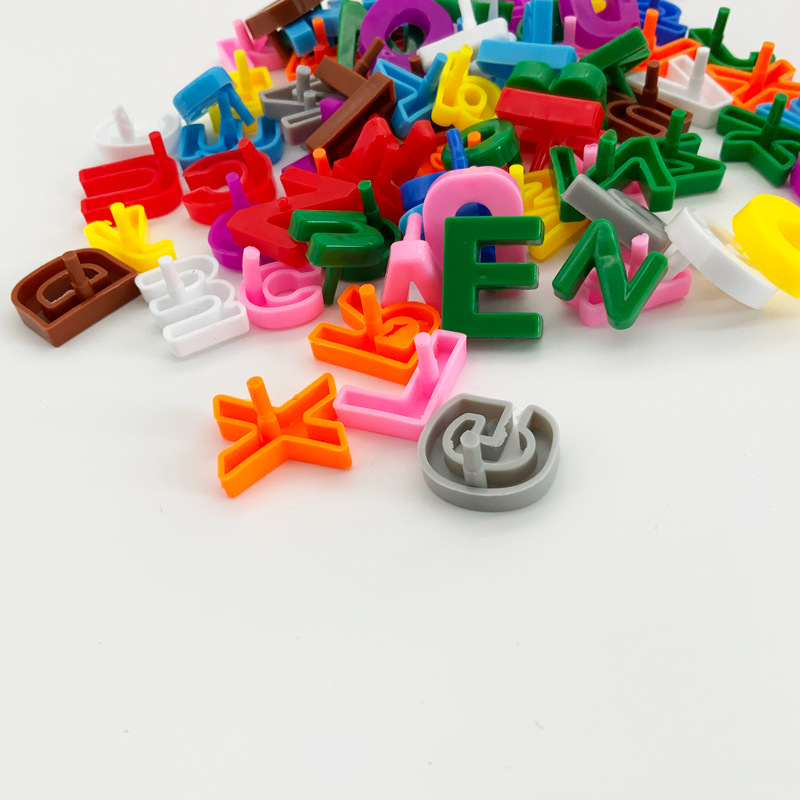 儿童益智塑料玩具蘑菇钉拼插玩具数字字母拼插魔盘智慧拼盘玩具