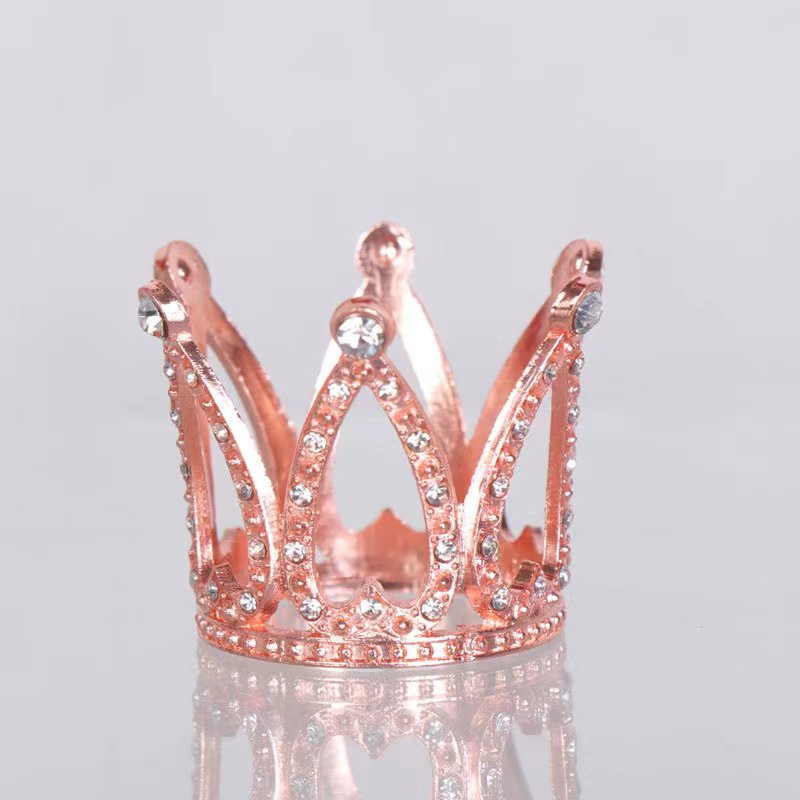 environmental protection children‘s mini birthday crown baking cake flowers crown diamond-embedded small peach heart party decoration ornaments
