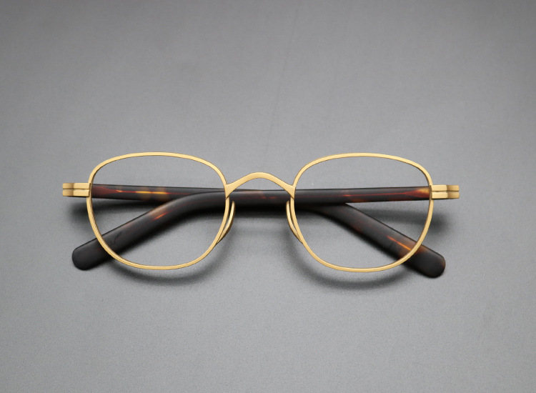 日本手造设计师个性方框磨砂古铜色纯钛复古眼镜全框男女可配度数