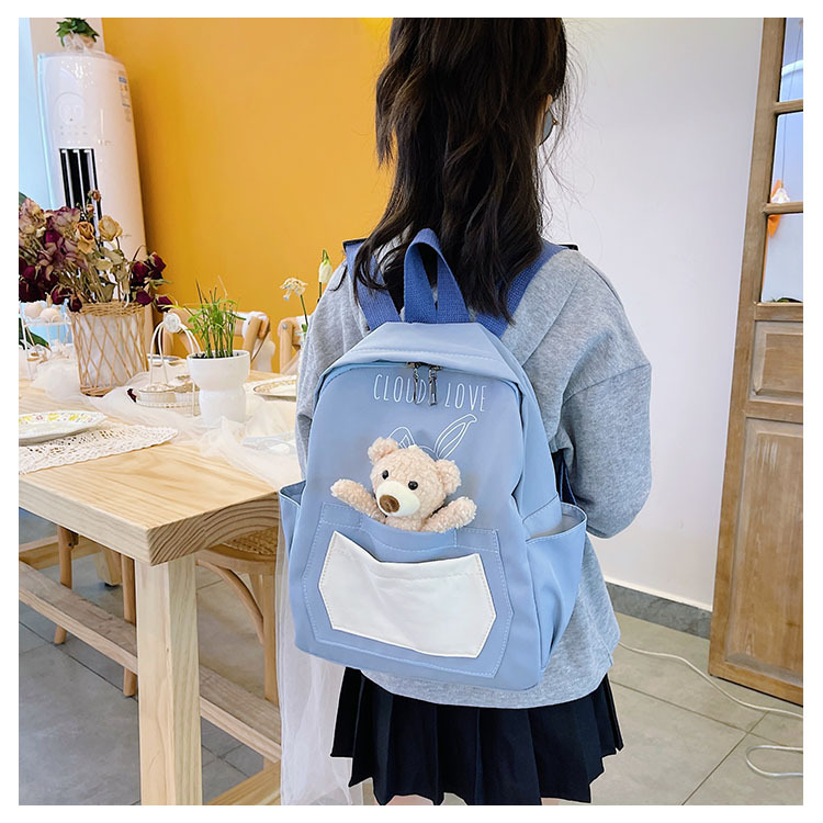 2022 New Children's Backpack Cartoon Bear Cute Boys and Girls Lightweight Small Backpack Kindergarten Student Schoolbag