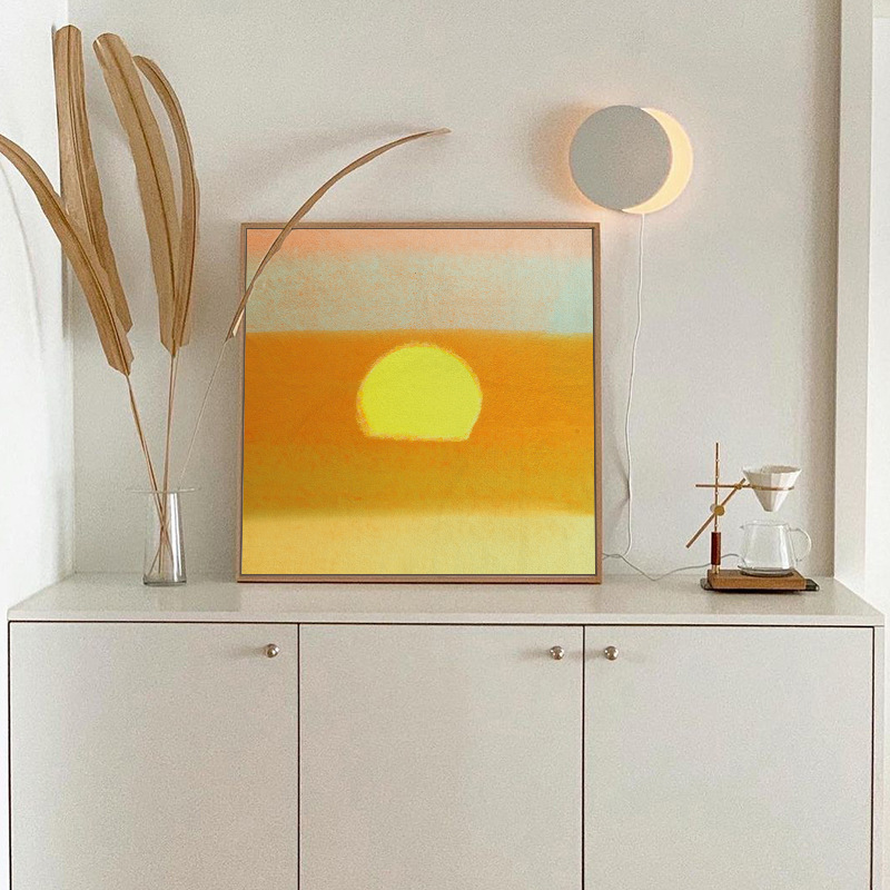 安迪沃霍尔 抽象日出太阳北欧ins现代简约治愈系卧室客厅装饰挂画