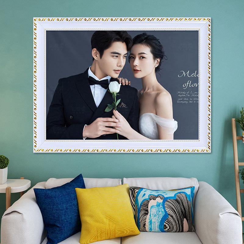 相框挂墙洗照片做成24寸16婚纱照全家福结婚放大框架来图