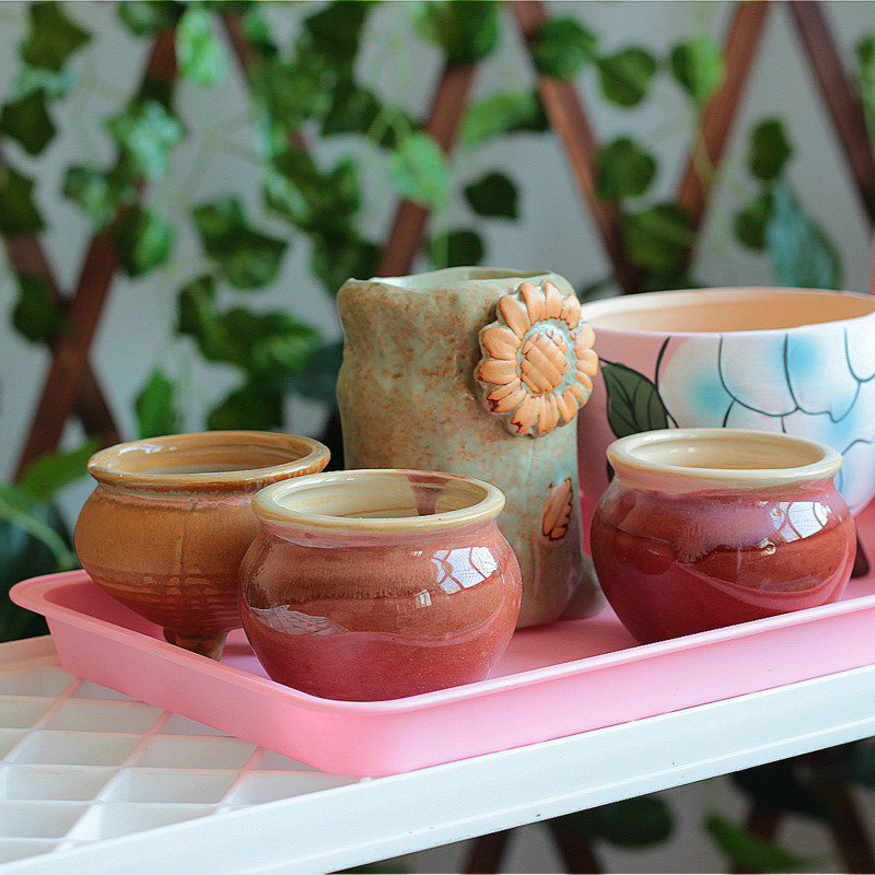 加厚环保塑料花盆托盘彩色长方形托盘接水托底盘树脂多肉植物花托