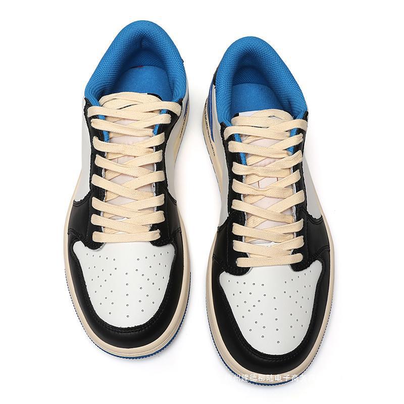 莆田纯原aj1鞋闪电倒钩白棕灰白金钩摩卡高版本男女低帮休闲板鞋