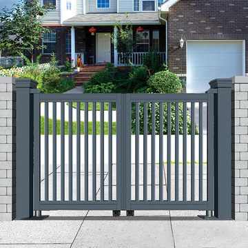 佛山工厂定制铝合金电动平开门小区院子防盗大门庭院别墅对开门