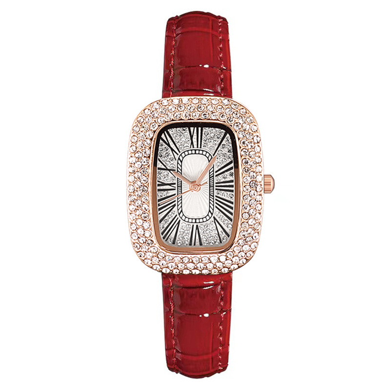 Small Green Watch Women's Watch Female Niche Big Diamond Trending on TikTok Live Streaming on Kwai Wholesale Rhinestone Starry Women's Watch