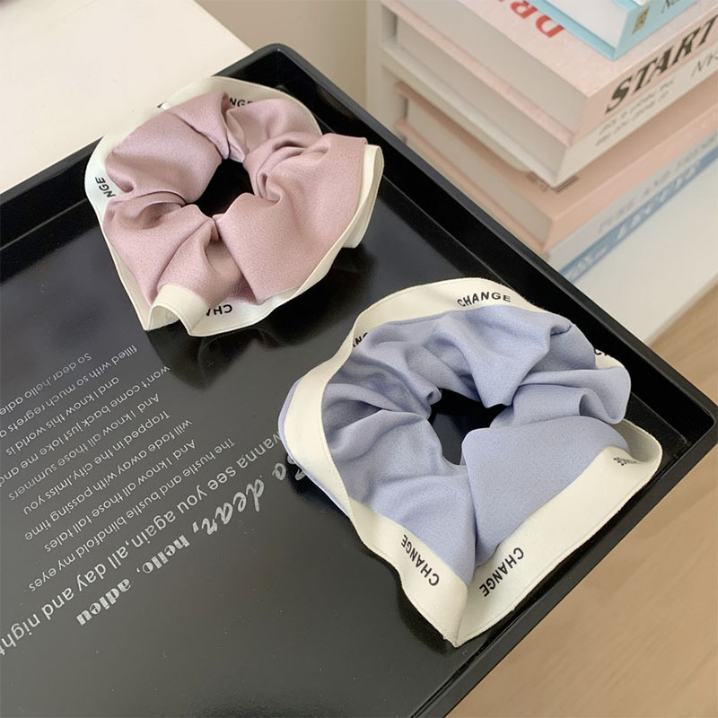 High-Grade Large Intestine Ring Small Fragrance Hair Ring French Elegant Temperament Contrast Color Large Intestine Ring Tie Ball Head Hair Rope Hair Accessories