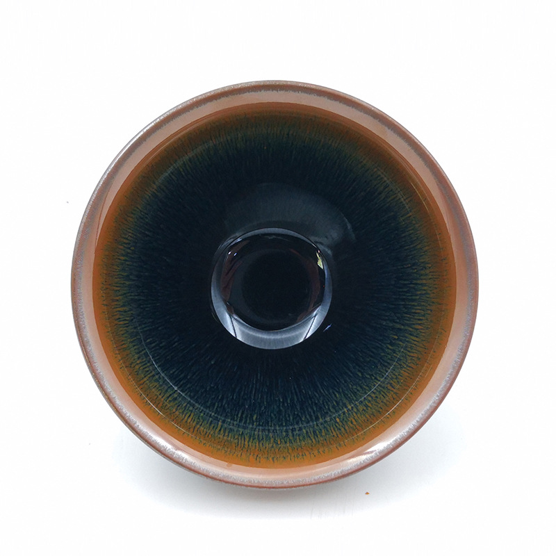 乌金釉兔毫建盏束口12.