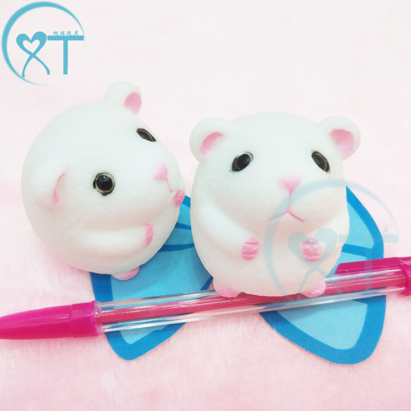 可爱卡通小仓鼠玩具萌仓鼠发泄老鼠小白鼠捏捏乐捏叫减压发泄玩具