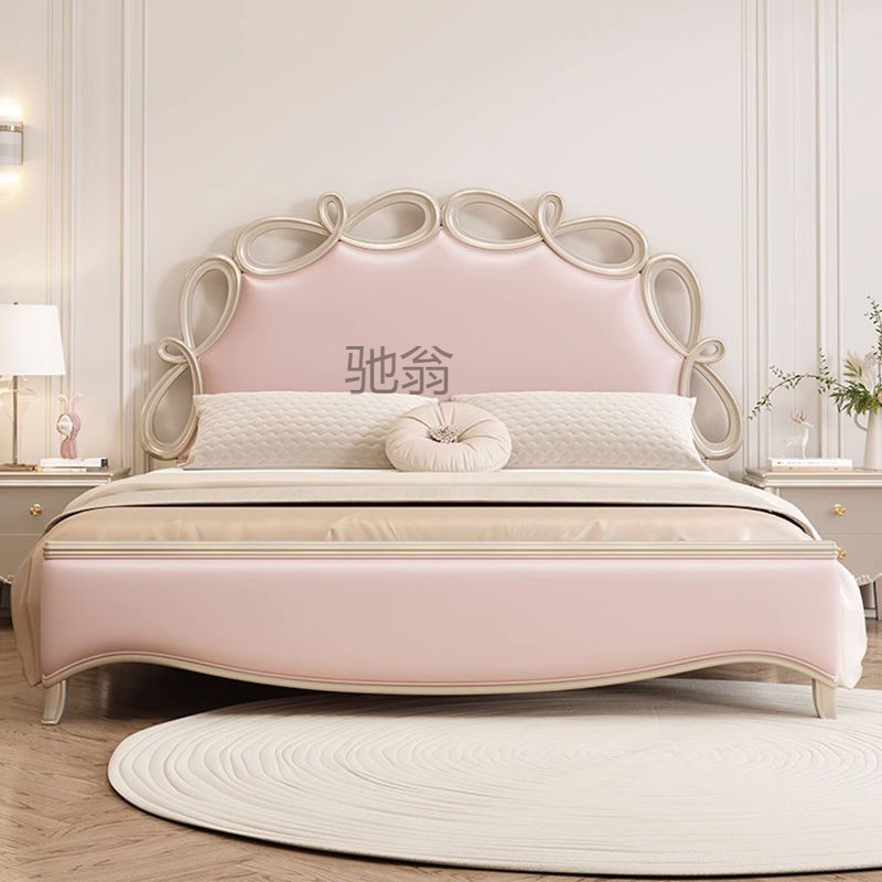 美式轻奢床实木双人床1.