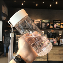 纳纶韩版运动简约塑料水杯男女学生便携防漏情侣创意清新透明随手
