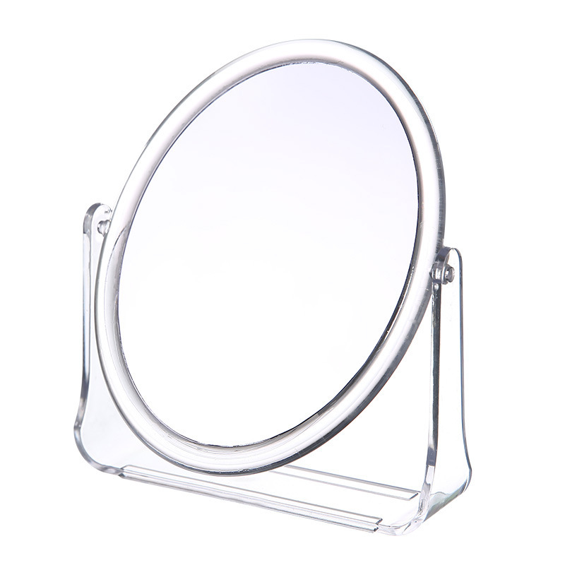 New Desktop Square Oval Dressing Mirror Beauty Transparent Double-Sided Desktop Makeup Mirror Rotating Fairy Mirror