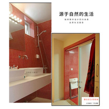网红纯色陶瓷马赛克卫生间淋浴背景墙洗手台户外鱼池店铺门头艺术