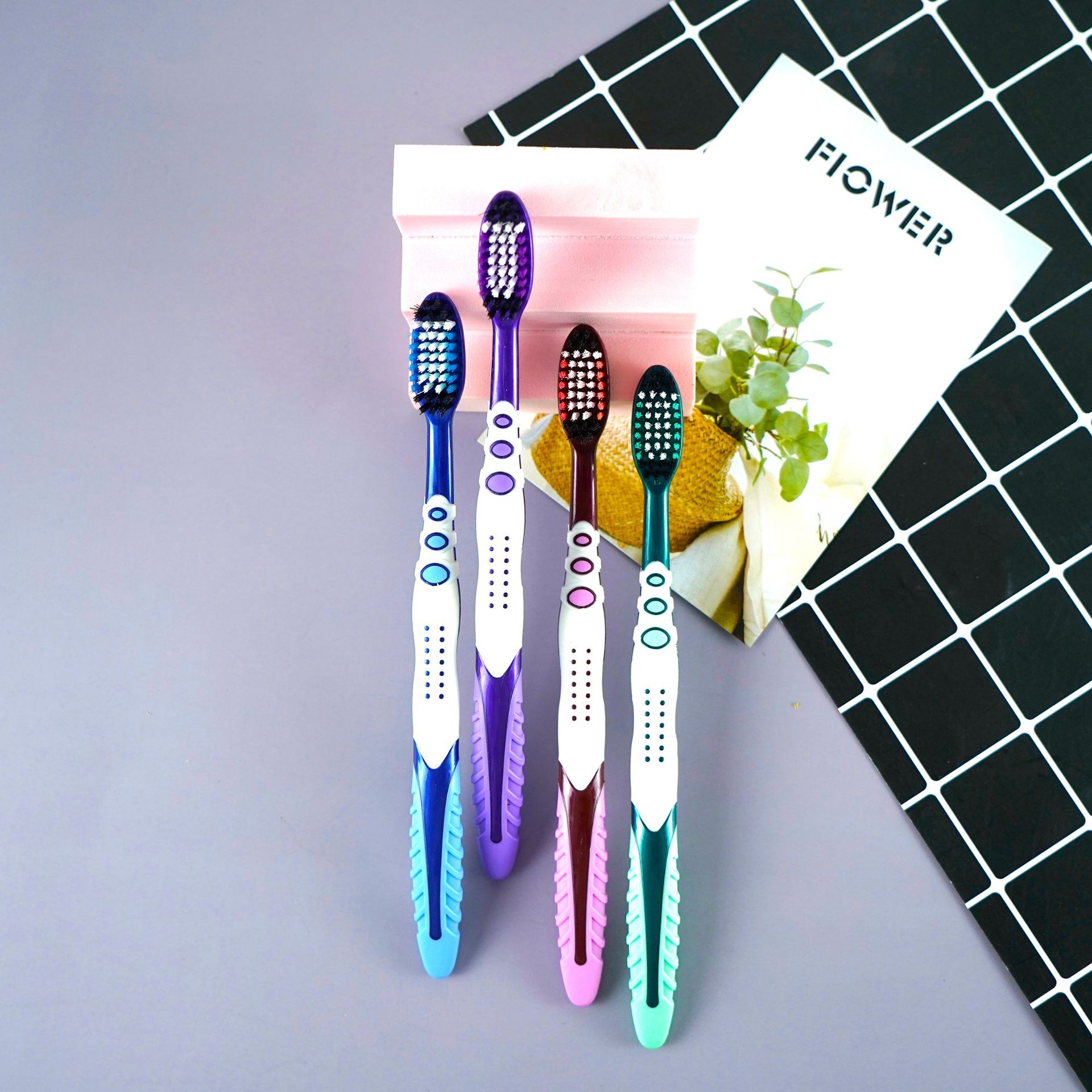 中硬毛尼龙毛牙刷 家用去烟渍成人牙刷 清洁牙渍男士牙刷 厂家