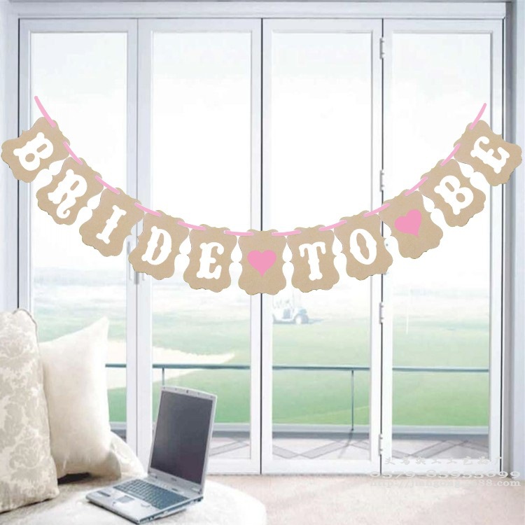 its a girl牛皮纸拉旗 女宝宝派对字母拉花 生日装饰横幅拍摄道具