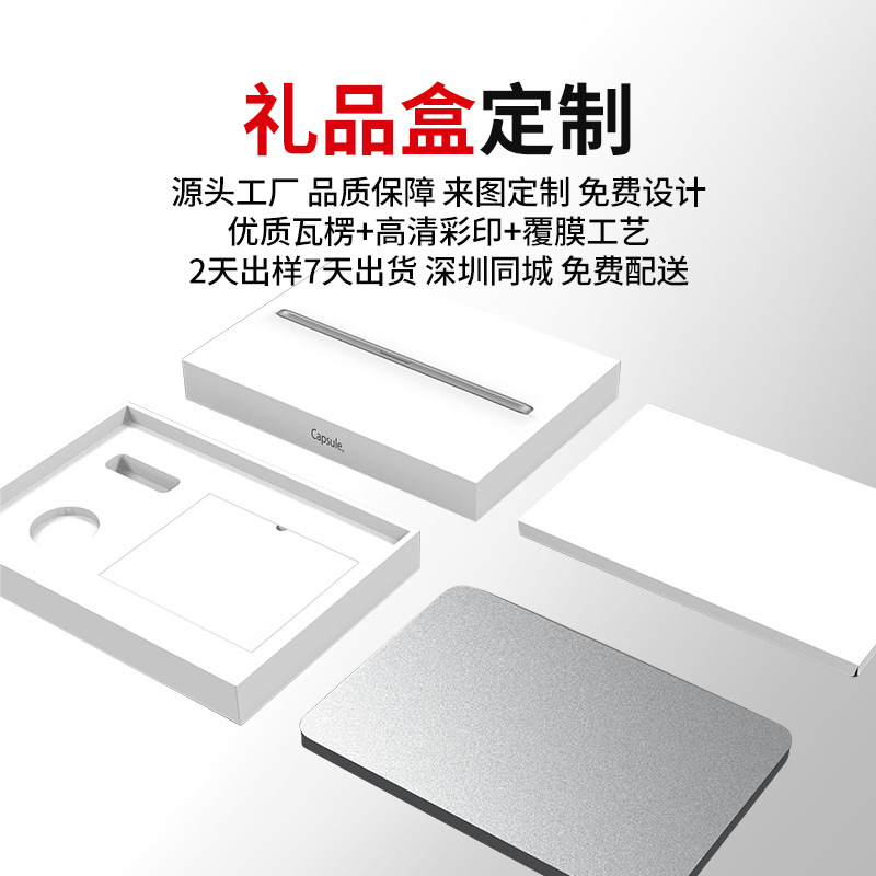 3c数码产品ipad钢化膜包装盒抖音网红平板电脑礼品盒数据线彩纸盒