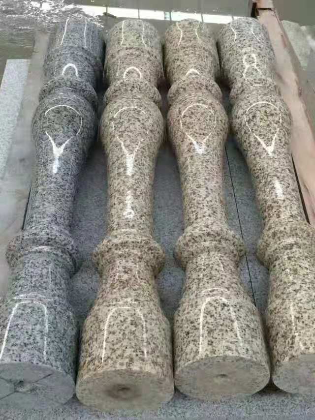 黄金麻花瓶柱 栏杆柱 罗马柱 别墅庭院 阳台扶手 黄金麻石材