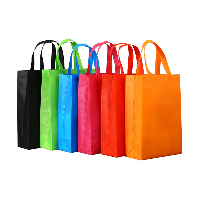 In Stock Nonwoven Fabric Bag Advertising Shopping Environmental Protection Portable Hot Pressing Three-Dimensional Pocket Customized Printable Logo Wholesale