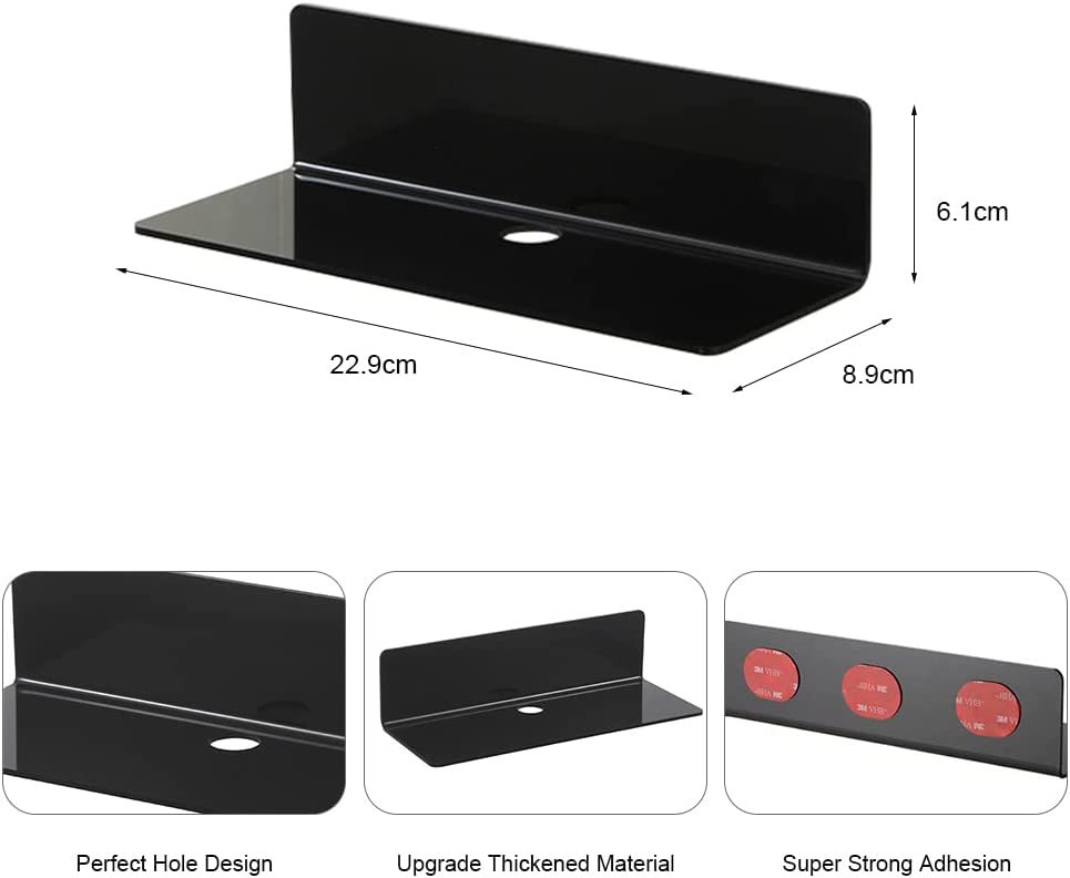 Transparent Acrylic Floating Shelf Wall-Mounted Rack Wall-Mounted Shelf Display Rack Clock Speaker Storage Rack Bathroom