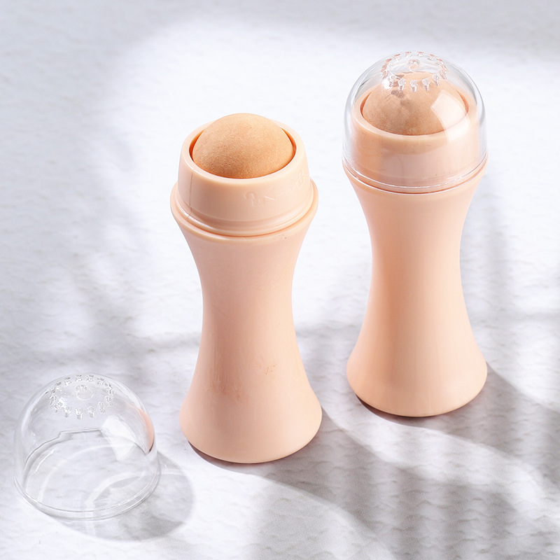 便携式面部去油按摩棒 脸部去油吸油棒清洁毛孔 火山石吸油滚珠