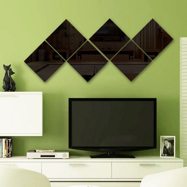 diy镜面贴3d镜面墙贴亚克力正方形墙贴组合方块热销墙贴穿衣镜贴