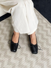 Lamode classic2022新款法式浅口平底单鞋女蝴蝶结玛丽珍芭蕾鞋