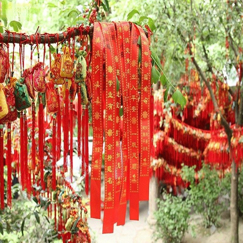 带子条红丝带挂树上手腕许愿布专业祈福高考景区带子红布条绑树