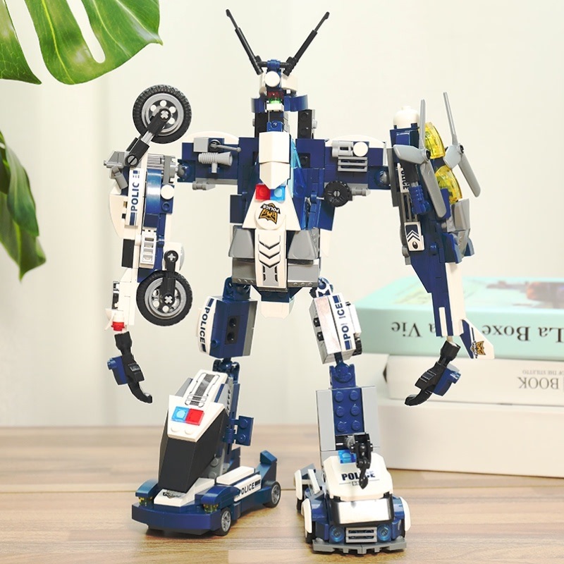 启蒙积木拼装儿童益智玩具机器人5智力动脑8男孩6-9岁4拼图礼物10