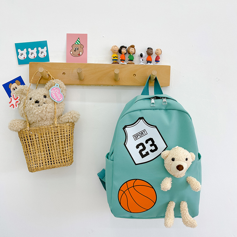 Cute Toddler's Schoolbag Wholesale Light Nylon Backpack Kids Sports Bag Cartoon Bear School Bag