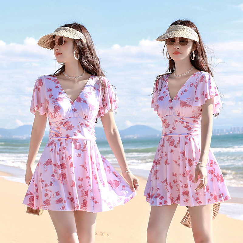 large size one-piece swimsuit for women new summer dress cover belly slimming swimsuit temperament hot spring bathing swimsuit wholesale