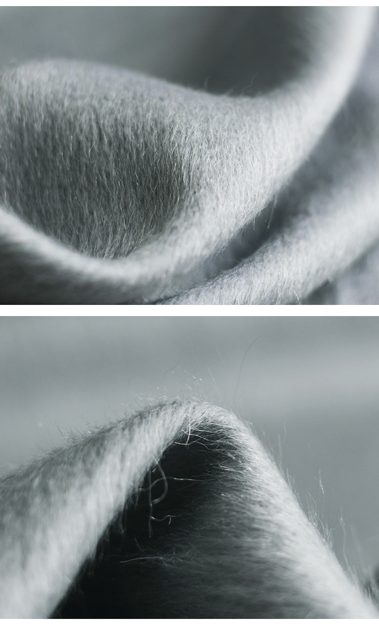 七彩之韵淡蓝灰水波纹阿尔巴卡羊驼毛呢布料秋冬大衣外套服装面料