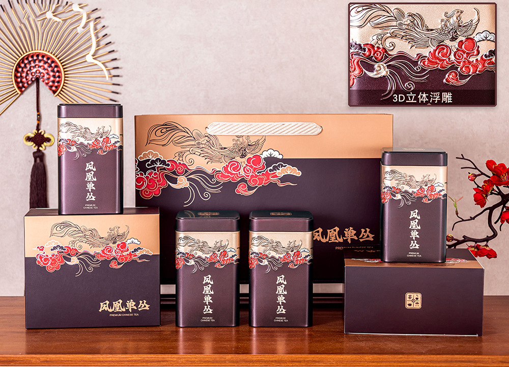 新款凤凰单丛茶叶铁罐包装礼盒鸭屎香蜜兰香铁盒一斤四罐-阿里巴巴