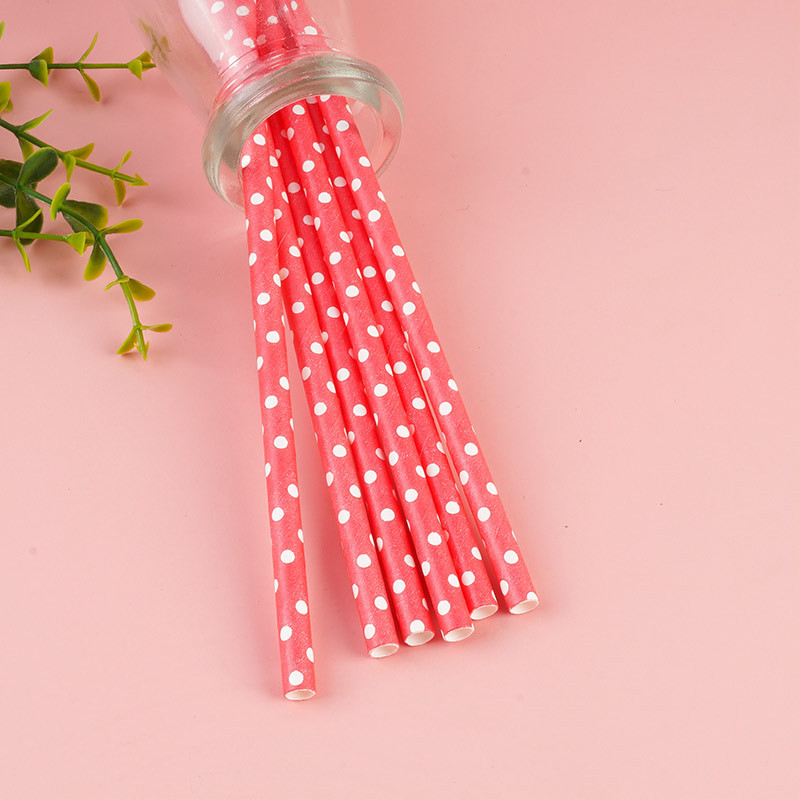 Disposable Paper Striped Straw Bubble Tea Coffee Color Creative Straw Juice Cocktail Artistic Straw