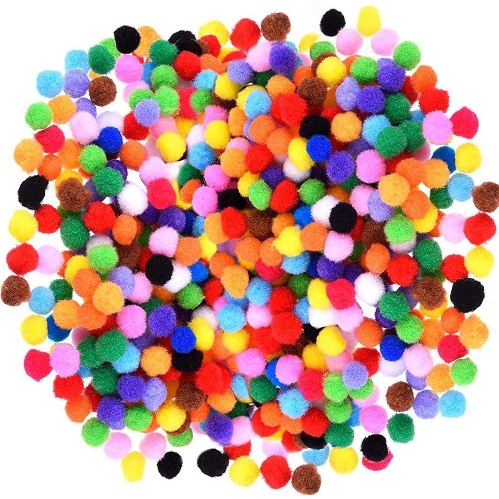 diy手工毛绒球批发 幼儿园diy配件 混装混色毛球 丙纶彩色毛毛球